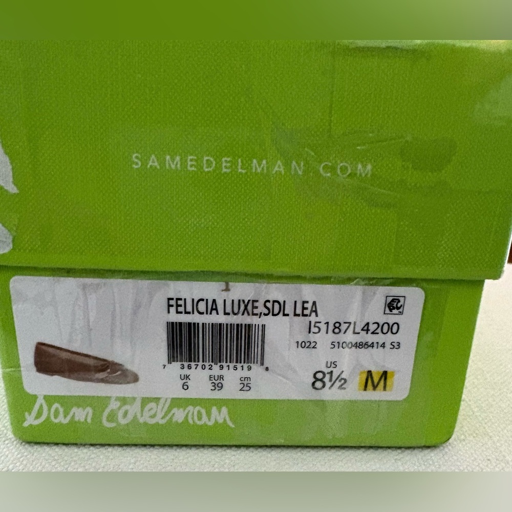 Sam Edelman Tan Camel Leather Felicia Luxe Flats Size 8.5 New in Box - Picture 7 of 8